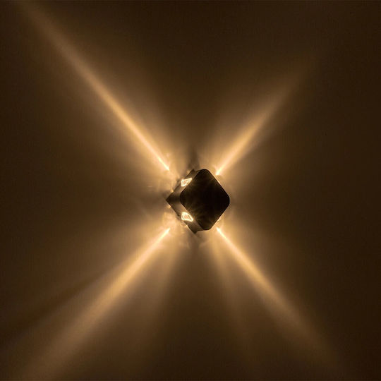 GloboStar Wall-Mounted Outdoor Lighting LED IP65 8W with Warm White Light 13.5x4.5x13.5cm