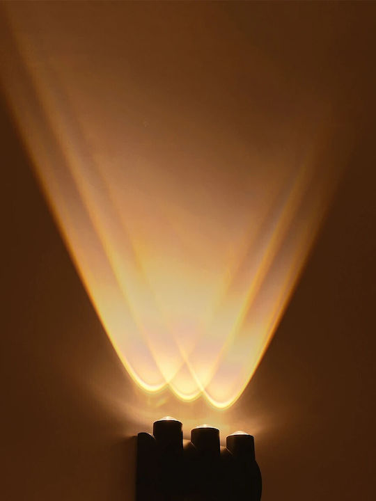 GloboStar Arc Стенно Външно Осветително Тяло LED IP65 12W с Топло Бяло Светлина Двоен Лъч 14x4.8x11.5см