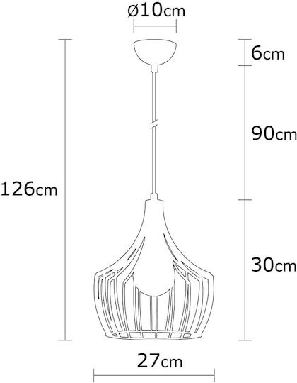 Opviq Mezopotamya Pendant Light Orange with Socket E27 27x27x126cm