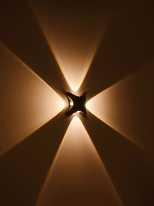 GloboStar Spark Wall-Mounted Outdoor LED Lighting IP65 8W With Warm White Light 14.5x5x14.5cm
