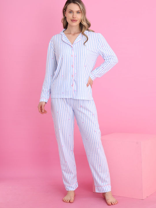 Siyah Inci De iarnă Set Pijamale pentru Femei Light Blue
