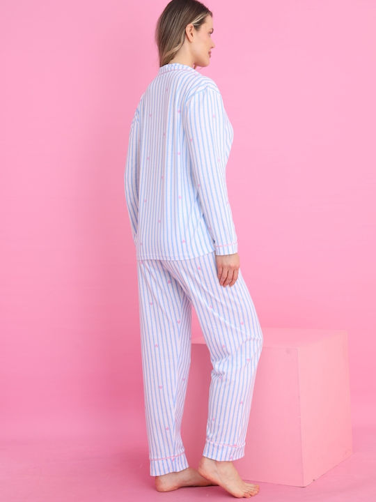 Siyah Inci De iarnă Set Pijamale pentru Femei Light Blue