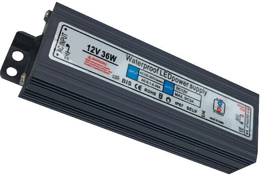 Geyer LED Power Supply Waterproof IP67 Power 36W with Output Voltage 12V