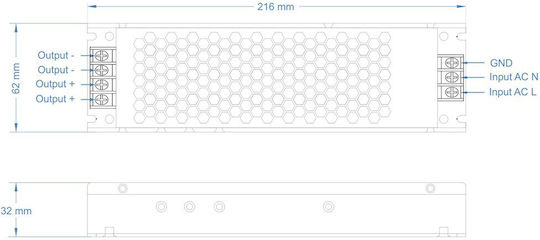 Cubalux Τροφοδοτικό LED IP20 Ισχύος 200W με Τάση Εξόδου 24V