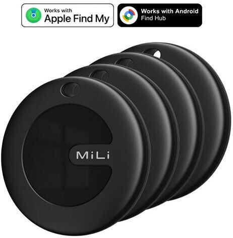 MiLi MiTag HD-P16 Apple Find My & Google Find Hub Черен 4 бр
