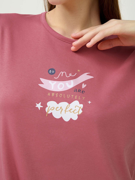 Vamp Winter Women's Nightdress Pink Wood