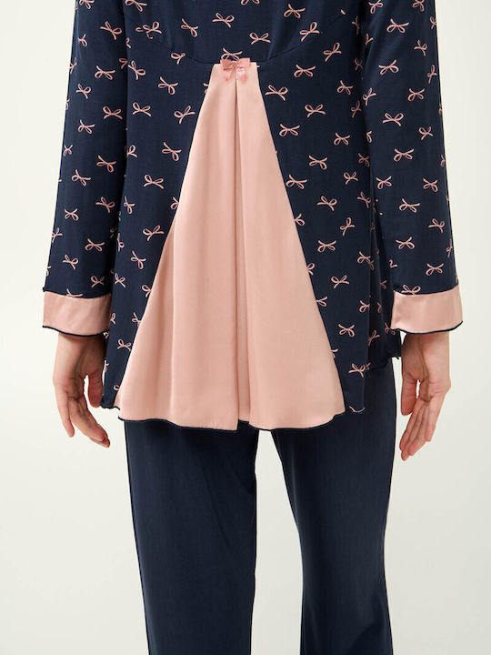 Vamp Winter Damen Pyjama-Set Blue Blazer