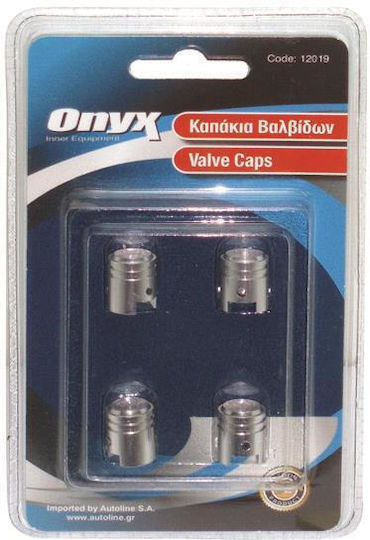 Autoline Capace de Valvă pentru Anvelope Auto Piston Argintiu 4buc