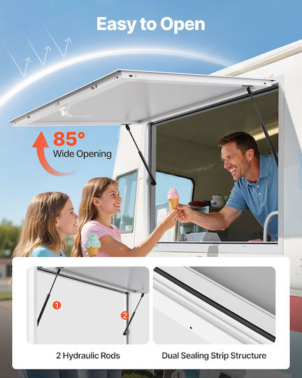 Vevor 188x102 Cm Verkaufsstand Bedienfenster Food Truck Service Markise