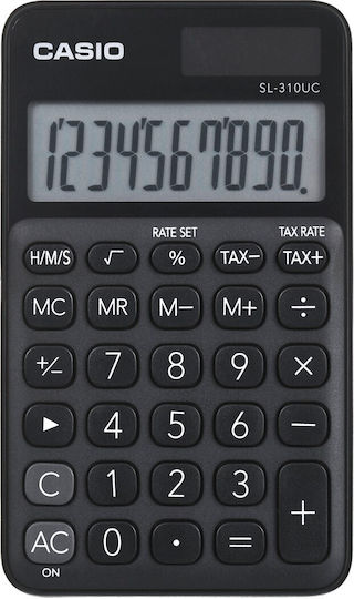 Casio SL-310UC Αριθμομηχανή Λογιστική Τσέπης 10 Ψηφίων σε Μαύρο Χρώμα