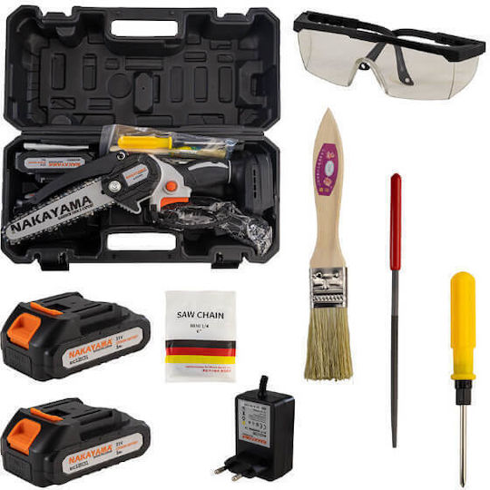 Nakayama EC1050 Κλαδευτικό Αλυσοπρίονο Μπαταρίας 2x2Ah Brushless 21V 1kg με Λάμα 15cm