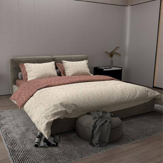 Charalambidis Textiles Κέντημα Σεντόνι Μονό με Λάστιχο 90x200+30εκ. Κόκκινο