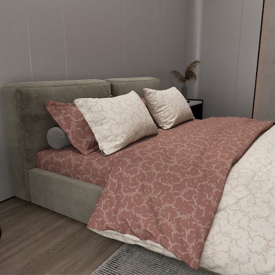 Charalambidis Textiles Κέντημα Σεντόνι Μονό με Λάστιχο 90x200+30εκ. Κόκκινο