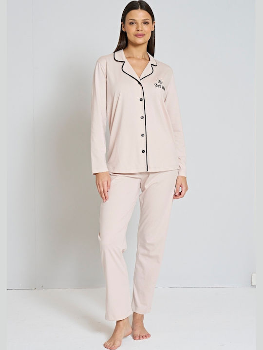 Pijadore Set Pijamale pentru Femei Beige