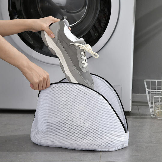 Flippy Sac Pentru Spălare și Uscare Pantofi Compatibil cu Mașina de Spălat Material Durabil 42 x 24 x 24 cm Alb