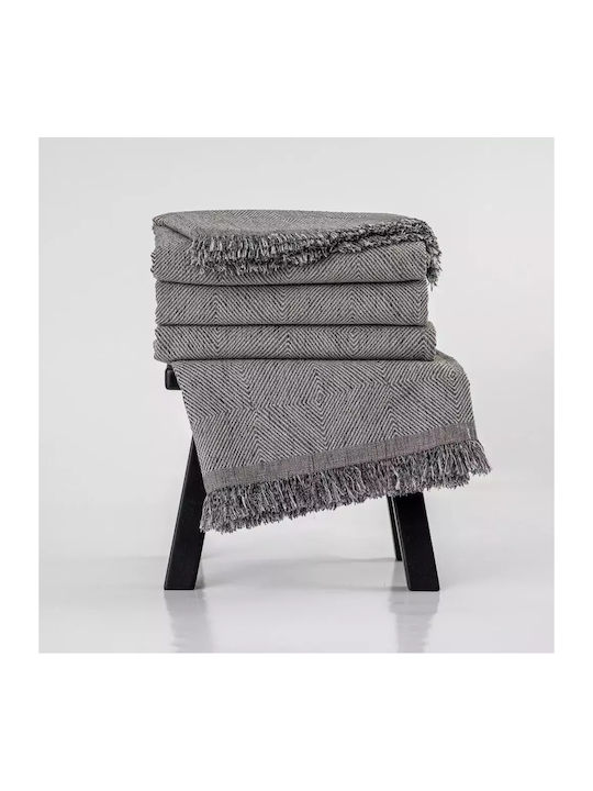 Borea Bari Dreisitzer-Sofa Wurf Chenille 180x300cm Grau