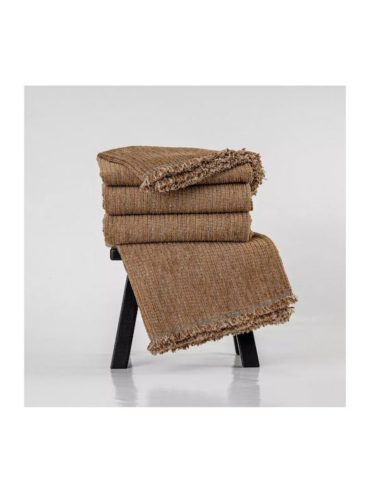Borea Velvet Ριχτάρι Διθέσιου Καναπέ Βελουτέ 180x250εκ. Κάμελ 032430188075