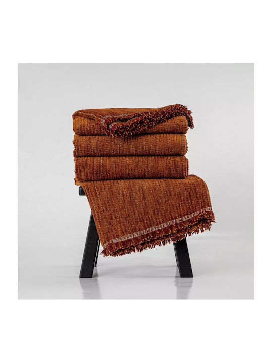 Borea Velvet Three-Seater Sofa Throw Velvet 180x300cm Camel 032431188077