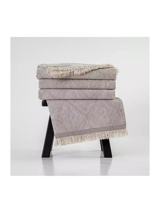 Borea Bari Ριχτάρι Πολυθρόνας Chenille 180x180εκ. Εκρού
