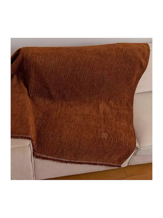 Borea Velvet Ριχτάρι Διθέσιου Καναπέ Βελουτέ 180x250εκ. Κάμελ 032430188075