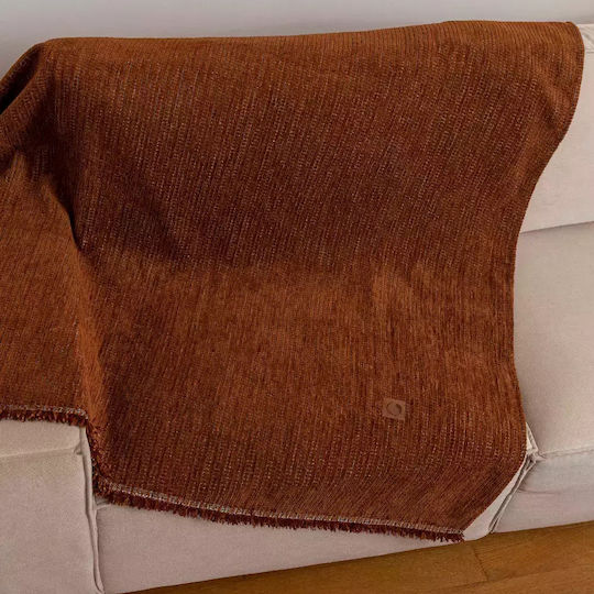 Borea Velvet Ριχτάρι Διθέσιου Καναπέ Βελουτέ 180x250εκ. Κάμελ