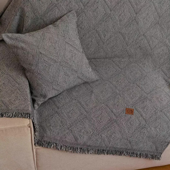 Borea Bari Ριχτάρι Τετραθέσιου Καναπέ Chenille 180x350εκ. Γκρι