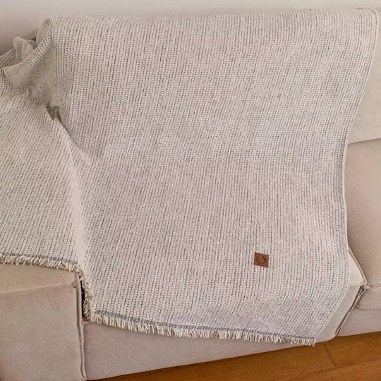 Borea Velvet Ριχτάρι Πολυθρόνας Βελουτέ 180x180εκ. Γκρι 032429052069