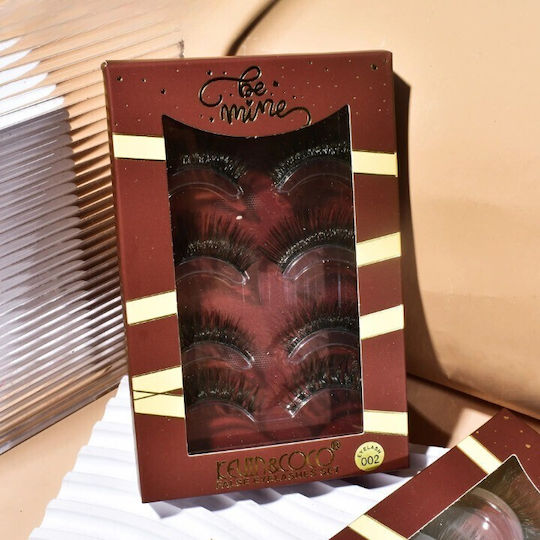 Set 4 Pairs False Eyelashes Kevin Coco Size 5