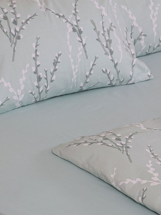 Sunshine Duvet Cover Set Cotton Single with Pillowcase 170x250 Cotton Feelings 2054 Aqua
