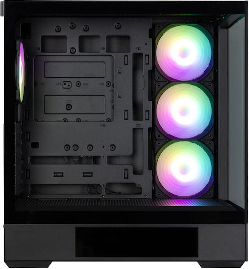 Zalman P40 DS Геймърско бюро Midi Tower Компютърна кутия със страничен прозорец Черен