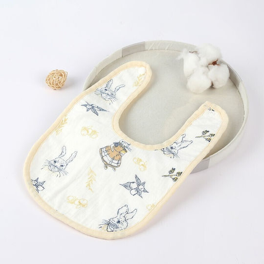 Wasserdicht Lätzchen aus 100% Baumwolle mit Taste Beige