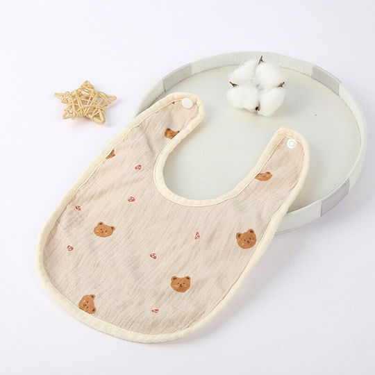 Waterproof Bib from 100% Cotton Beige