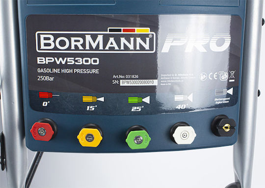 Bormann Pro BPW5300 Mașină de spălat cu presiune Benzină 208cc 6.5hp cu Presiune 250bar și Pompa metalică