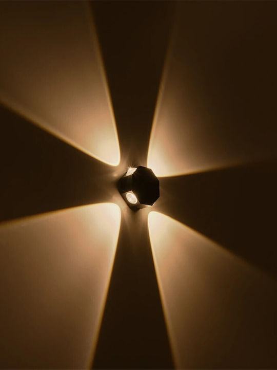 GloboStar Hikari Wall-Mounted Outdoor Lighting LED IP65 8W with Warm White Light Dimensions 10x4x10cm