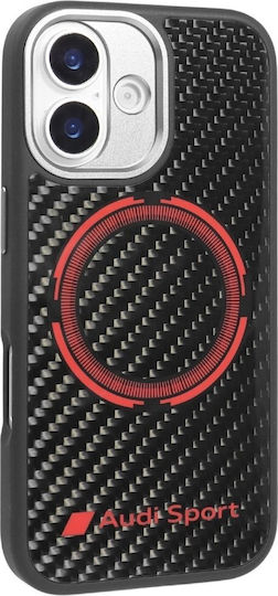 Audi Case RSQ Carbon Fiber Sport Red Circle Magsafe iPhone 17 Black AUS-TPUPCMIP17-RSQ/D5-BK