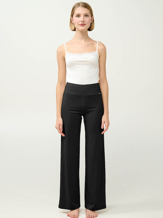 Dama Talie înaltă Tesatura Pantaloni Beige Soleil