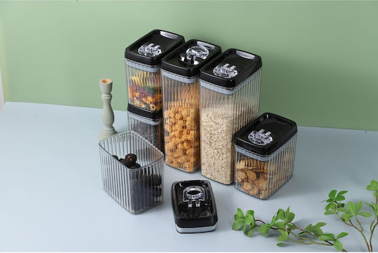 Set 6 Bucăți Vaze Cereale cu Capac Plastic Transparent 1500ml 6 Bucăți