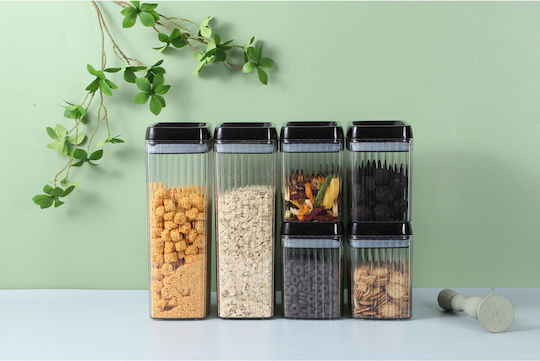 Set 4 Stück Lebensmittelgläser mit Deckel Kunststoff Transparent 1500ml 4 Stück