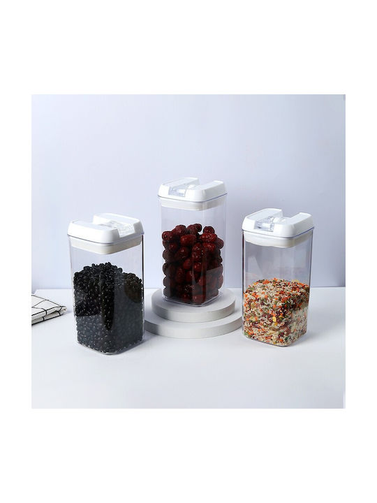 Set of 6pcs Jars Cereals / Pasta with Lid Plastic Transparent 500ml