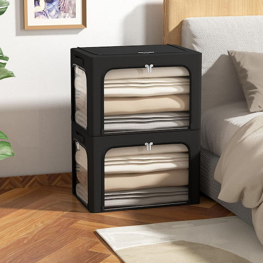 Husă Textilă De Depozitare Pantofi În Culoare Neagră 42x30x30cm