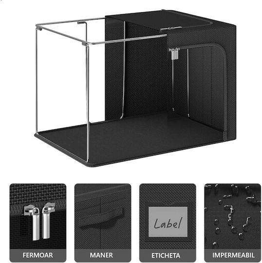 Husă Textilă De Depozitare Pantofi În Culoare Neagră 42x30x30cm