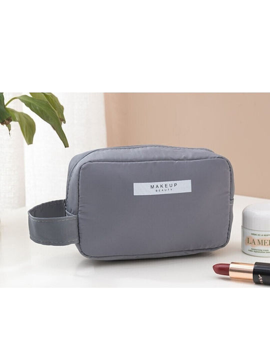 Flippy Cosmetic Bag Handle Waterproof Material 16 X 11 X 7 Cm Gray