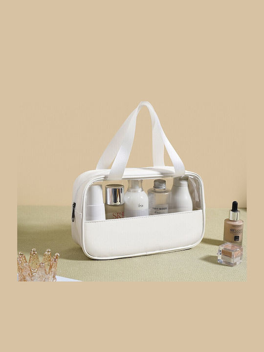Flippy Geantă Cosmetică Organizare Călătorie Material Textil Pvc Rezistentă La Apă Portabilă 26 X 15 X 10 Cm Albă