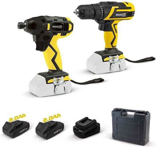 Bormann BCD2610 Set Mașină de găurit & Șurubelniță 20V cu 2 baterii 2Ah și husă
