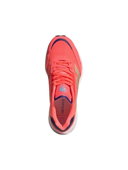Adizero Boston 10 Sport Shoes Running Turbo / Sandy Beige Met / Legacy Indigo