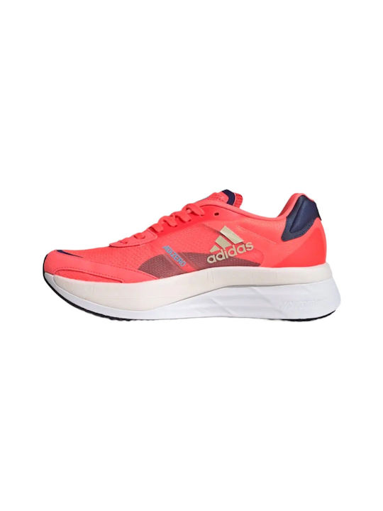 Adizero Boston 10 Sport Shoes Running Turbo / Sandy Beige Met / Legacy Indigo