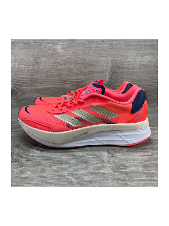 Adizero Boston 10 Sport Shoes Running Turbo / Sandy Beige Met / Legacy Indigo