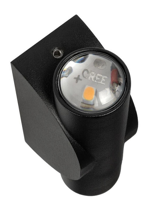GloboStar Arc Επιτοίχιο Εξωτερικό Σποτ LED IP65 4W με Θερμό Λευκό Φως Διπλής Δέσμης 3.5x4.8x11.5εκ.