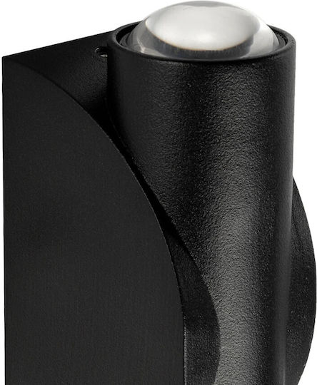 GloboStar Arc Επιτοίχιο Εξωτερικό Σποτ LED IP65 4W με Θερμό Λευκό Φως Διπλής Δέσμης 3.5x4.8x11.5εκ.