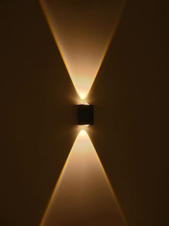 GloboStar Hikari Επιτοίχιο Εξωτερικό Φωτιστικό LED IP65 4W με Θερμό Λευκό Φως 6x4x10.5εκ.